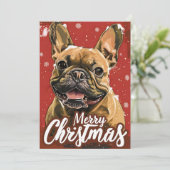 French Bulldog Christmas Feestdagenkaart (Staand voorkant)