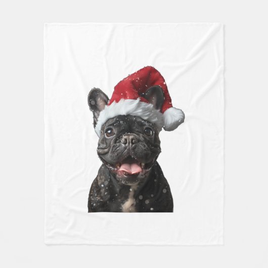 French Bulldog Christmas Fleece Deken (Voorkant)