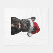 French Bulldog Christmas Fleece Deken (Voorkant (Horizontaal))