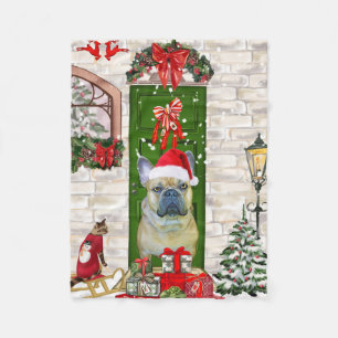 French Bulldog Christmas Fleece Deken