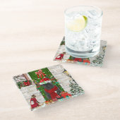 French Bulldog Christmas Glazen Onderzetter (Schuin)