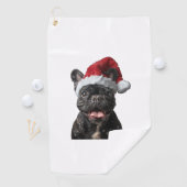 French Bulldog Christmas Golfhanddoek (Insitu)