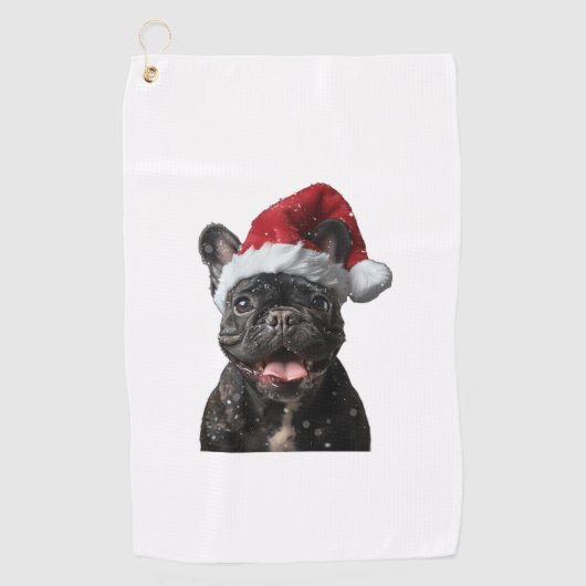 French Bulldog Christmas Golfhanddoek (Voorkant)