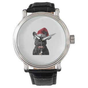 French Bulldog Christmas Horloge