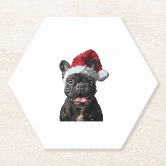 French Bulldog Christmas Kartonnen Onderzetters (Voorkant)