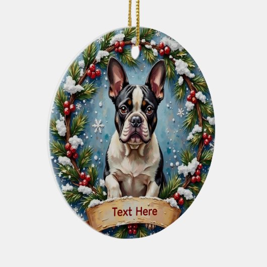 French Bulldog Christmas Keramisch Ornament (Rechts)