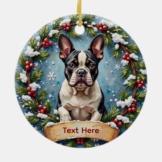 French Bulldog Christmas Keramisch Ornament (Achterkant)