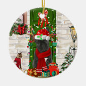 French Bulldog Christmas Keramisch Ornament (Voorkant)