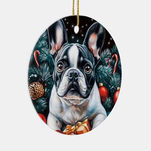 French Bulldog Christmas Keramisch Ornament (Rechts)