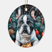 French Bulldog Christmas Keramisch Ornament (Links)