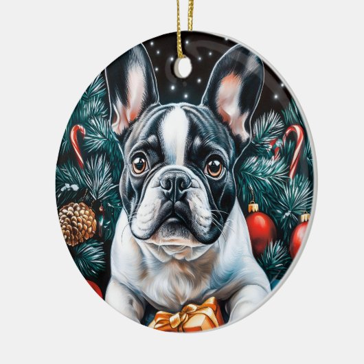 French Bulldog Christmas Keramisch Ornament (Links)