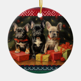 French Bulldog Christmas Keramisch Ornament