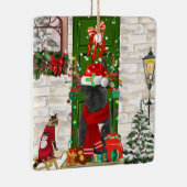 French Bulldog Christmas Keramisch Ornament (Rechts)