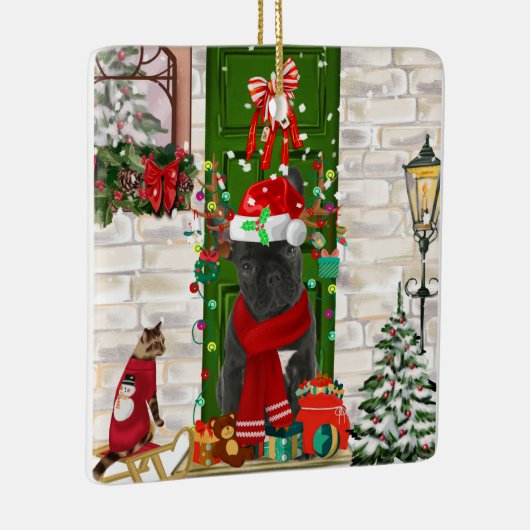 French Bulldog Christmas Keramisch Ornament (Rechts)