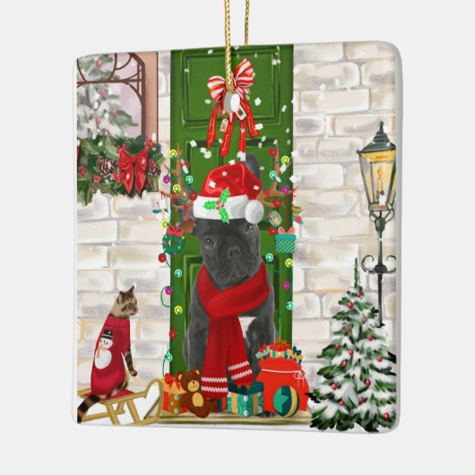 French Bulldog Christmas Keramisch Ornament (Links)