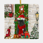 French Bulldog Christmas Keramisch Ornament (Voorkant)