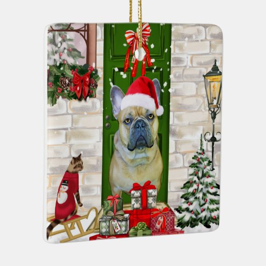 French Bulldog Christmas Keramisch Ornament (Rechts)