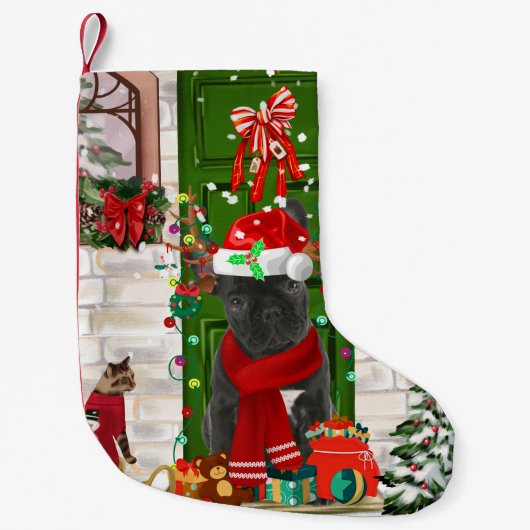 French Bulldog Christmas Kleine Kerstsok (Voorkant)