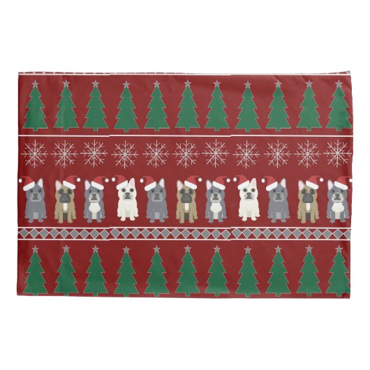 French Bulldog Christmas Kussensloop (Achterkant)