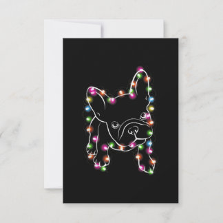 French Bulldog Christmas Light Bedankkaart