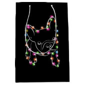 French Bulldog Christmas Light Medium Cadeauzakje (Voorkant)