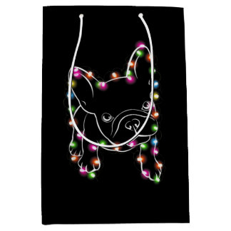 French Bulldog Christmas Light Medium Cadeauzakje