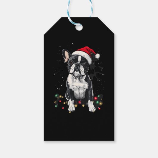 French Bulldog Christmas Lights Xmas Dogs Gifts Me Cadeaulabel (Voorkant)