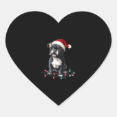 French Bulldog Christmas Lights Xmas Dogs Gifts Me Hart Sticker (Voorkant)