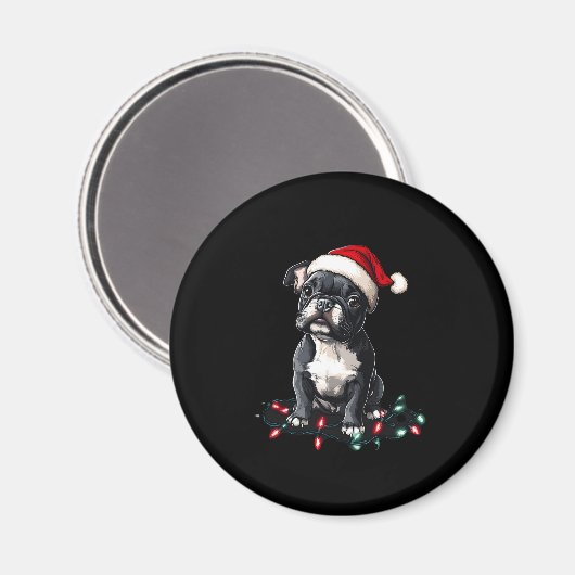 French Bulldog Christmas Lights Xmas Dogs Gifts Me Magneet (Voorkant / Achterkant)