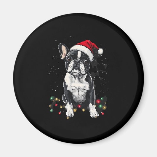 French Bulldog Christmas Lights Xmas Dogs Gifts Me Magneet (Voorkant)