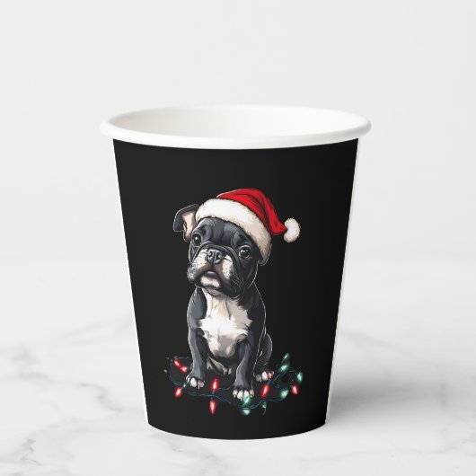 French Bulldog Christmas Lights Xmas Dogs Gifts Me Papieren Bekers (Voorkant)