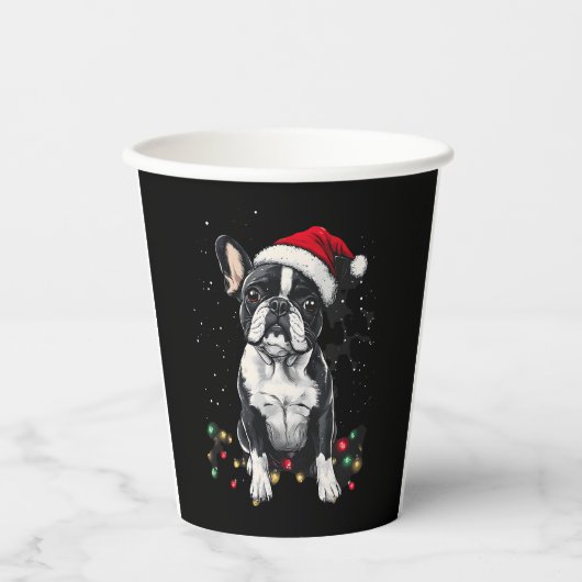 French Bulldog Christmas Lights Xmas Dogs Gifts Me Papieren Bekers (Voorkant)