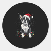 French Bulldog Christmas Lights Xmas Dogs Gifts Me Ronde Sticker (Voorkant)