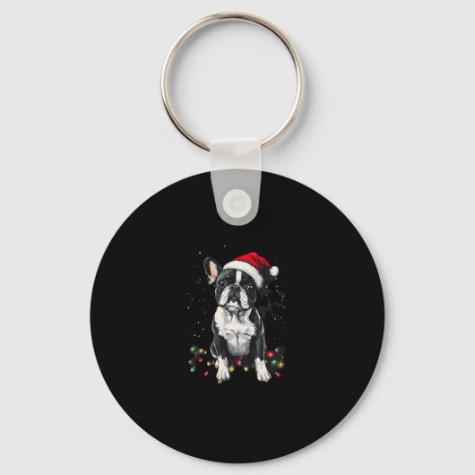 French Bulldog Christmas Lights Xmas Dogs Gifts Me Sleutelhanger (Voorkant)