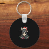 French Bulldog Christmas Lights Xmas Dogs Gifts Me Sleutelhanger (Voorkant)