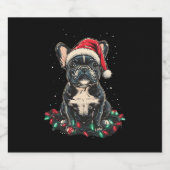 French Bulldog Christmas Lights Xmas Dogs Gifts Me Sparkling Wijnetiket (Enkel label)