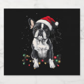 French Bulldog Christmas Lights Xmas Dogs Gifts Me Sparkling Wijnetiket (Enkel label)
