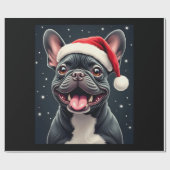 French Bulldog Christmas Long Sleeve T-Shirt Cadeaupapier (Vlak)
