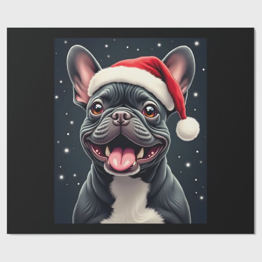 French Bulldog Christmas Long Sleeve T-Shirt Cadeaupapier (Vlak)