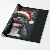 French Bulldog Christmas Long Sleeve T-Shirt Cadeaupapier (Uitgerold)