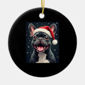 French Bulldog Christmas Long Sleeve T-Shirt Keramisch Ornament (Voorkant)