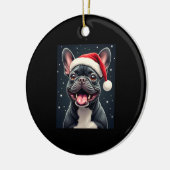 French Bulldog Christmas Long Sleeve T-Shirt Keramisch Ornament (Links)