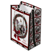 French Bulldog Christmas Medium Cadeauzakje (Voorkant Gekanteld)