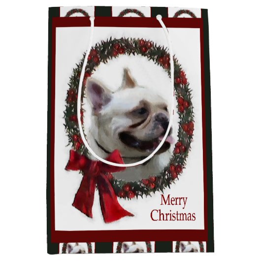 French Bulldog Christmas Medium Cadeauzakje (Voorkant)