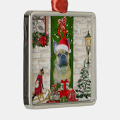French Bulldog Christmas Metalen Ornament (Rechts)