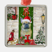 French Bulldog Christmas Metalen Ornament (Voorkant)