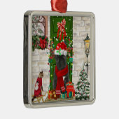 French Bulldog Christmas Metalen Ornament (Rechts)