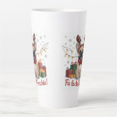 French Bulldog Christmas Mug – Fa La La Frenchie Latte Mok (Voorkant)