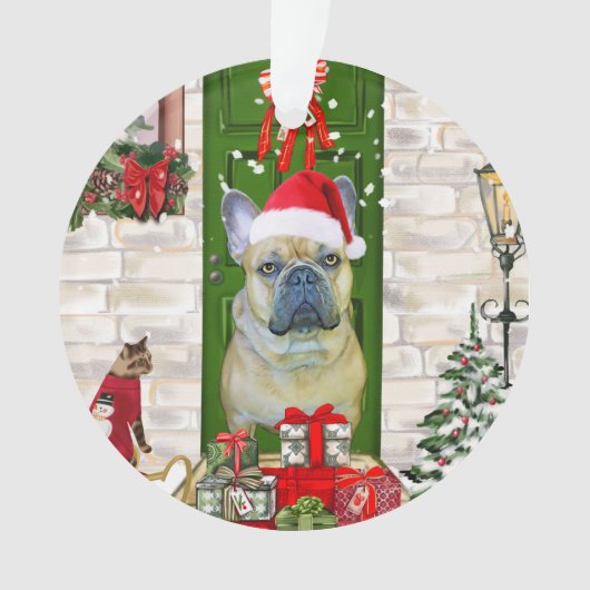 French Bulldog Christmas Ornament (voorkant)