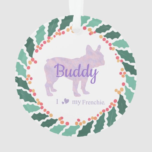 French Bulldog Christmas Ornament – Custom Gift (achterkant)